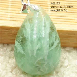 Natural Blue Green Feather Fluorite Quartz Pendant Necklace Jewelry Fashion Gift Women Water Drop Colorful Angel Fluorite AAAAA - Image 39