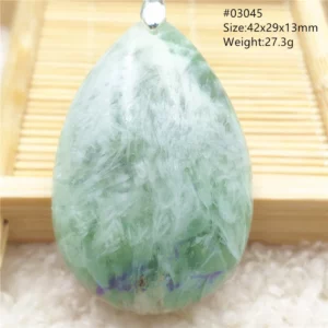 Natural Blue Green Feather Fluorite Quartz Pendant Necklace Jewelry Fashion Gift Women Water Drop Colorful Angel Fluorite AAAAA - Image 52