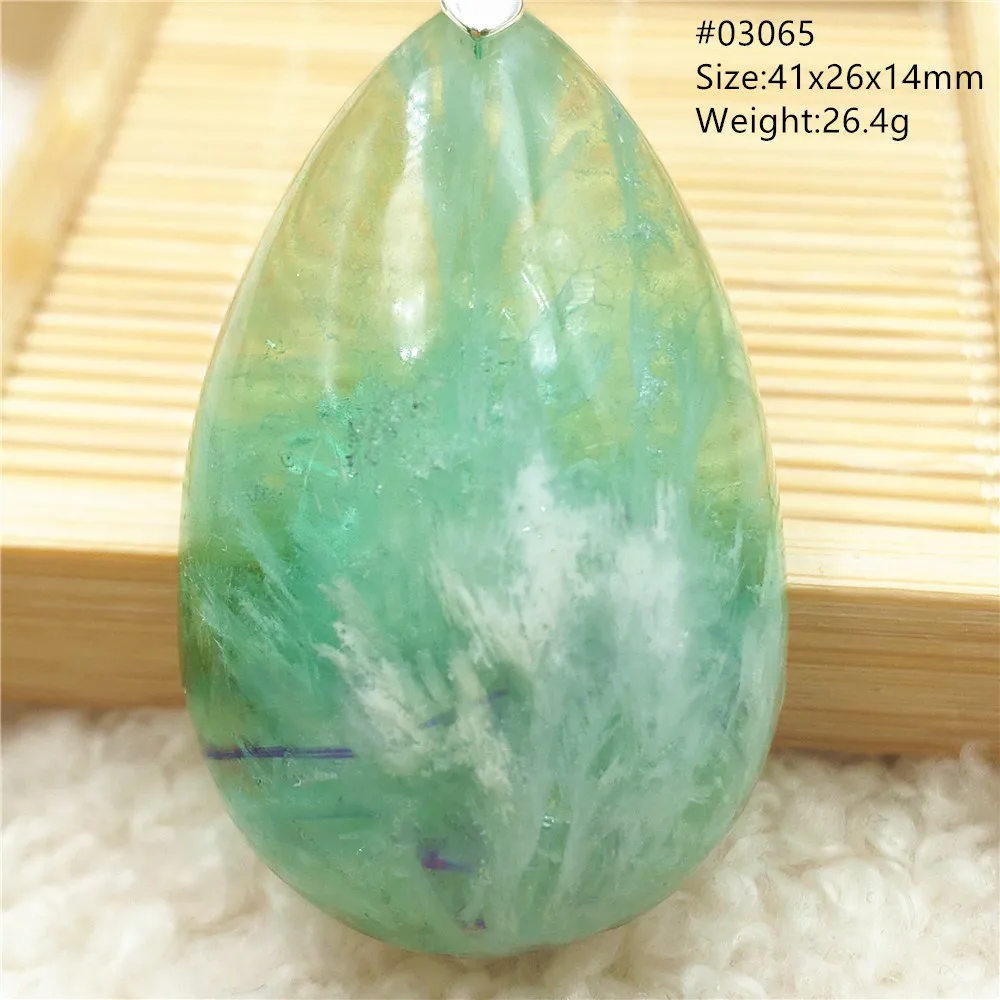 Natural Blue Green Feather Fluorite Quartz Pendant Necklace Jewelry Fashion Gift Women Water Drop Colorful Angel Fluorite AAAAA - Image 70