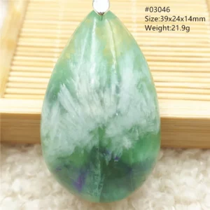 Natural Blue Green Feather Fluorite Quartz Pendant Necklace Jewelry Fashion Gift Women Water Drop Colorful Angel Fluorite AAAAA - Image 51