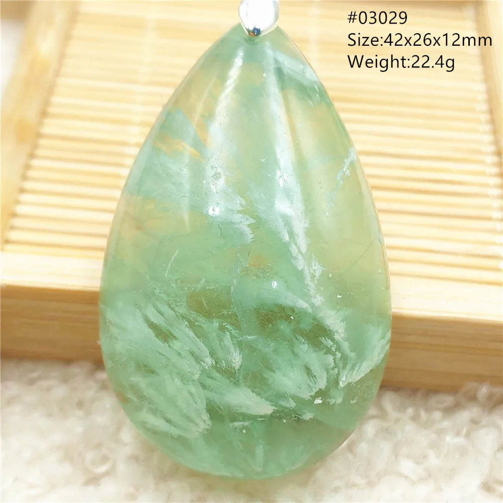 Natural Blue Green Feather Fluorite Quartz Pendant Necklace Jewelry Fashion Gift Women Water Drop Colorful Angel Fluorite AAAAA - Image 42