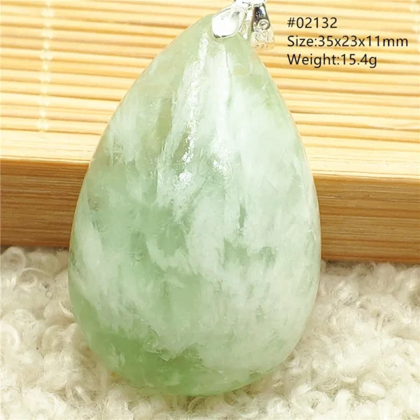 Natural Blue Green Feather Fluorite Quartz Pendant Necklace Jewelry Fashion Gift Women Water Drop Colorful Angel Fluorite AAAAA