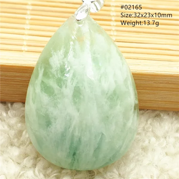 Natural Blue Green Feather Fluorite Quartz Pendant Necklace Jewelry Fashion Gift Women Water Drop Colorful Angel Fluorite AAAAA