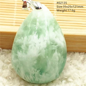 Natural Blue Green Feather Fluorite Quartz Pendant Necklace Jewelry Fashion Gift Women Water Drop Colorful Angel Fluorite AAAAA - Image 14