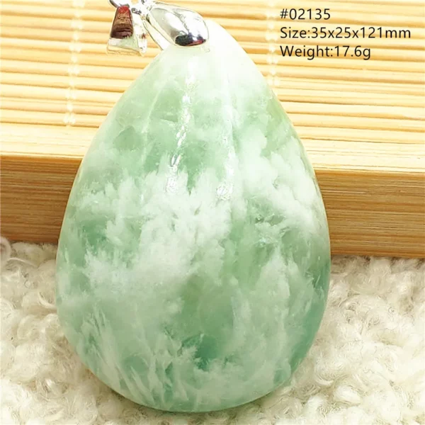 Natural Blue Green Feather Fluorite Quartz Pendant Necklace Jewelry Fashion Gift Women Water Drop Colorful Angel Fluorite AAAAA