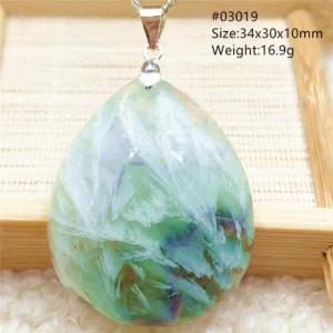 Natural Blue Green Feather Fluorite Quartz Pendant Necklace Jewelry Fashion Gift Women Water Drop Colorful Angel Fluorite AAAAA - Image 40