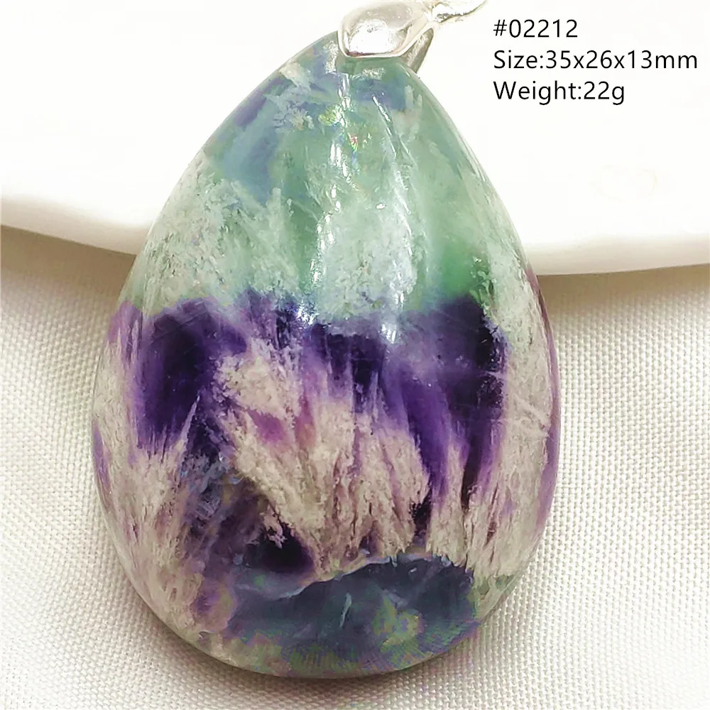 Natural Blue Green Feather Fluorite Quartz Pendant Necklace Jewelry Fashion Gift Women Water Drop Colorful Angel Fluorite AAAAA - Image 34