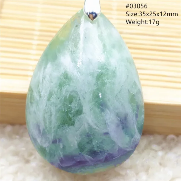 Natural Blue Green Feather Fluorite Quartz Pendant Necklace Jewelry Fashion Gift Women Water Drop Colorful Angel Fluorite AAAAA