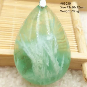 Natural Blue Green Feather Fluorite Quartz Pendant Necklace Jewelry Fashion Gift Women Water Drop Colorful Angel Fluorite AAAAA - Image 44