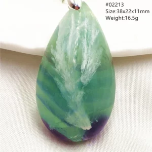 Natural Blue Green Feather Fluorite Quartz Pendant Necklace Jewelry Fashion Gift Women Water Drop Colorful Angel Fluorite AAAAA - Image 32