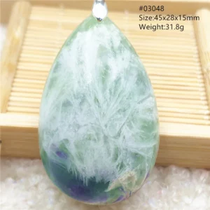 Natural Blue Green Feather Fluorite Quartz Pendant Necklace Jewelry Fashion Gift Women Water Drop Colorful Angel Fluorite AAAAA - Image 53
