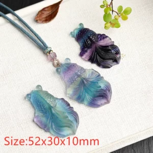 Natural Blue Green Feather Fluorite Quartz Pendant Necklace Jewelry Fashion Gift Women Water Drop Colorful Angel Fluorite AAAAA - Image 41