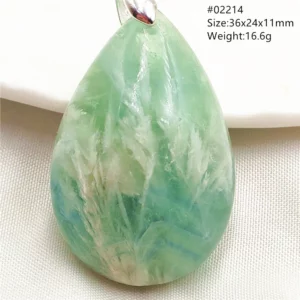 Natural Blue Green Feather Fluorite Quartz Pendant Necklace Jewelry Fashion Gift Women Water Drop Colorful Angel Fluorite AAAAA - Image 11