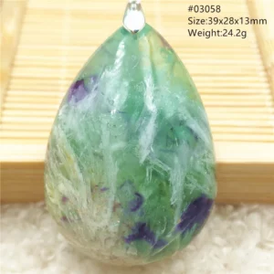 Natural Blue Green Feather Fluorite Quartz Pendant Necklace Jewelry Fashion Gift Women Water Drop Colorful Angel Fluorite AAAAA - Image 66