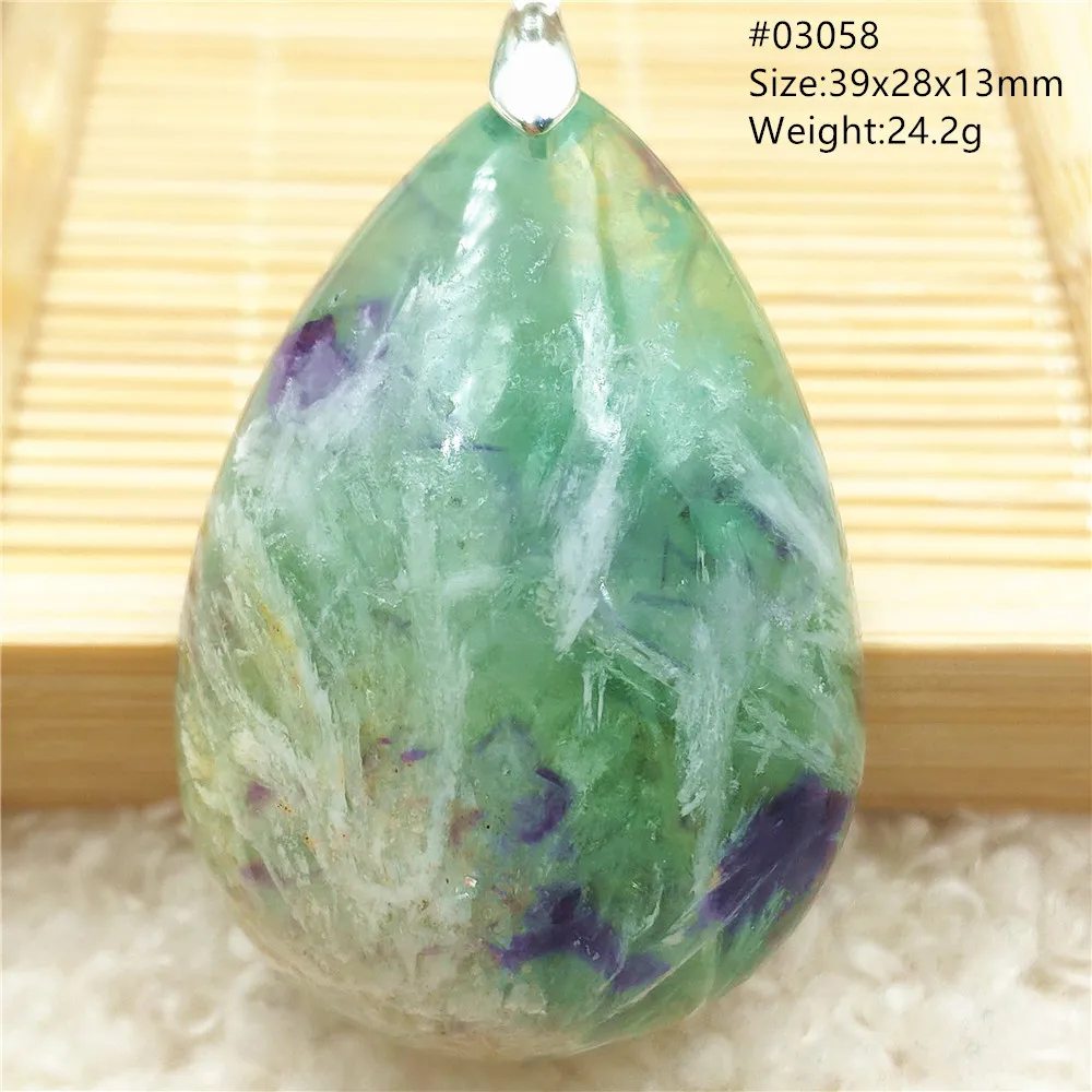 Natural Blue Green Feather Fluorite Quartz Pendant Necklace Jewelry Fashion Gift Women Water Drop Colorful Angel Fluorite AAAAA - Image 66