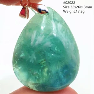 Natural Blue Green Feather Fluorite Quartz Pendant Necklace Jewelry Fashion Gift Women Water Drop Colorful Angel Fluorite AAAAA - Image 6