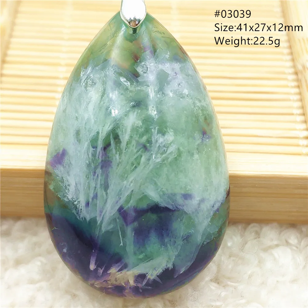 Natural Blue Green Feather Fluorite Quartz Pendant Necklace Jewelry Fashion Gift Women Water Drop Colorful Angel Fluorite AAAAA - Image 45