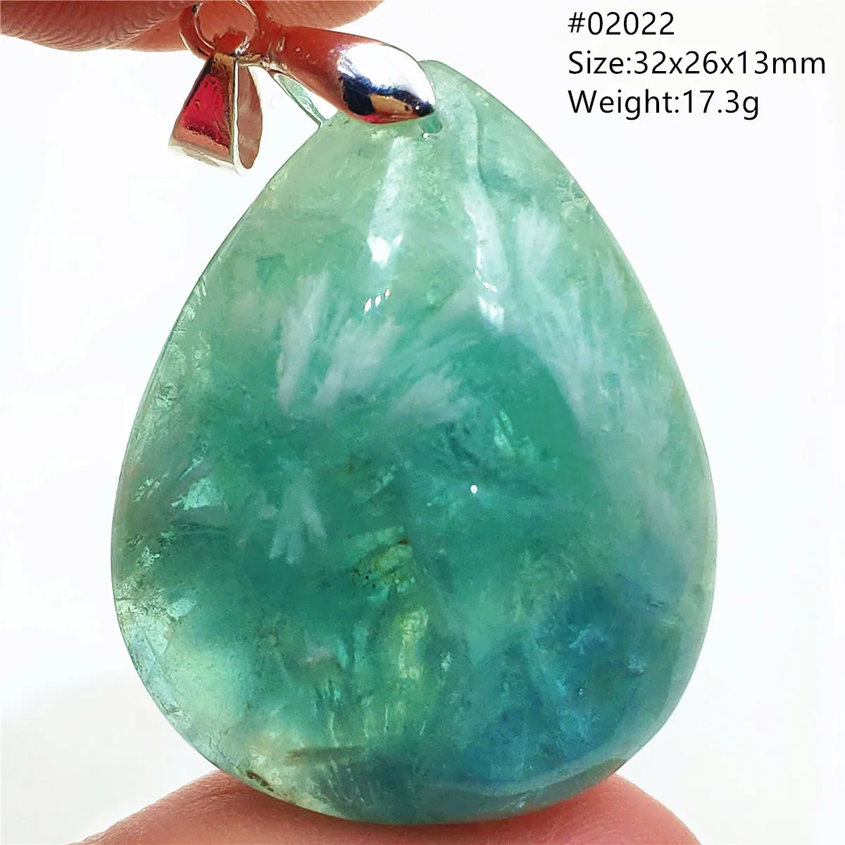 Natural Blue Green Feather Fluorite Quartz Pendant Necklace Jewelry Fashion Gift Women Water Drop Colorful Angel Fluorite AAAAA - Image 6