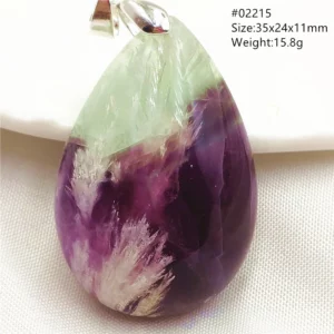 Natural Blue Green Feather Fluorite Quartz Pendant Necklace Jewelry Fashion Gift Women Water Drop Colorful Angel Fluorite AAAAA - Image 10