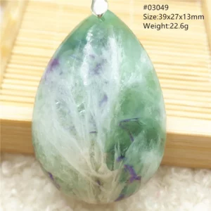Natural Blue Green Feather Fluorite Quartz Pendant Necklace Jewelry Fashion Gift Women Water Drop Colorful Angel Fluorite AAAAA - Image 55