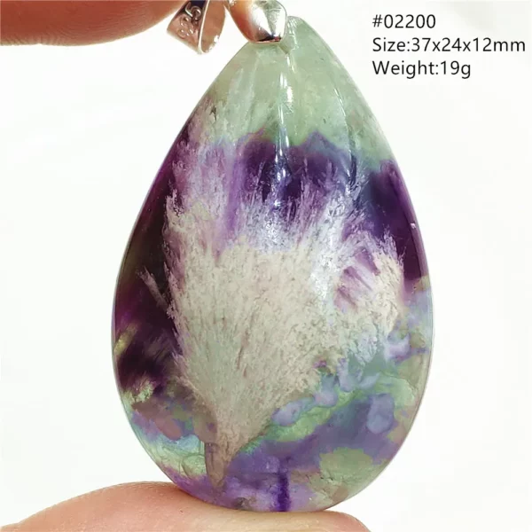 Natural Blue Green Feather Fluorite Quartz Pendant Necklace Jewelry Fashion Gift Women Water Drop Colorful Angel Fluorite AAAAA