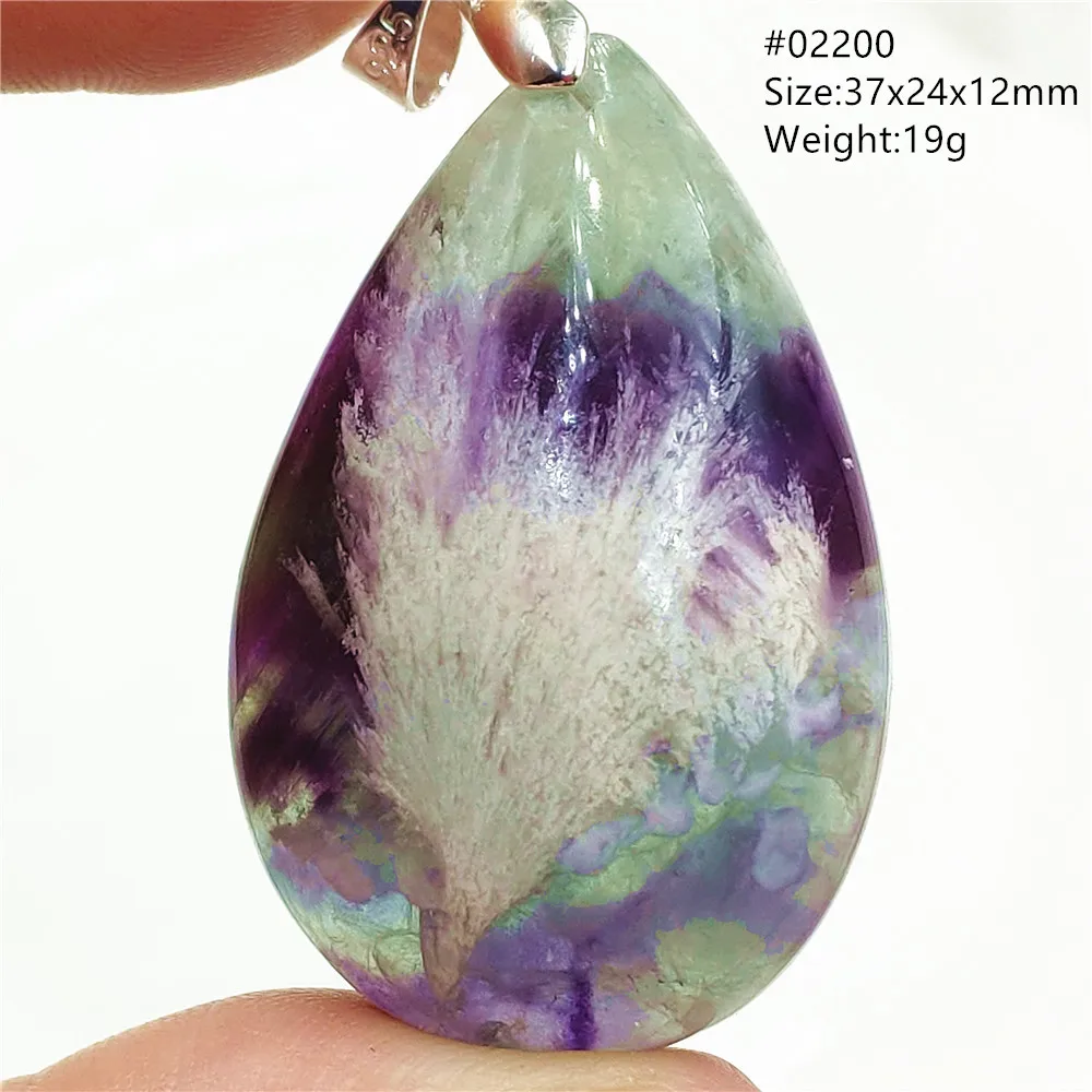 Natural Blue Green Feather Fluorite Quartz Pendant Necklace Jewelry Fashion Gift Women Water Drop Colorful Angel Fluorite AAAAA - Image 19