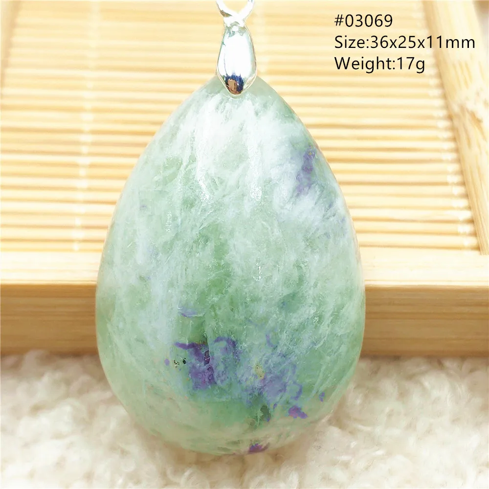 Natural Blue Green Feather Fluorite Quartz Pendant Necklace Jewelry Fashion Gift Women Water Drop Colorful Angel Fluorite AAAAA - Image 72