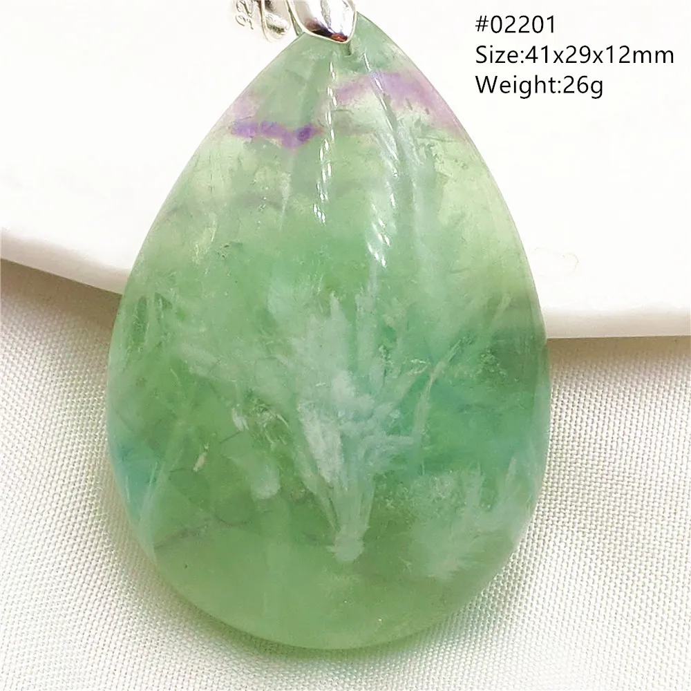 Natural Blue Green Feather Fluorite Quartz Pendant Necklace Jewelry Fashion Gift Women Water Drop Colorful Angel Fluorite AAAAA - Image 17