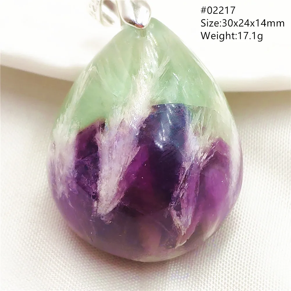 Natural Blue Green Feather Fluorite Quartz Pendant Necklace Jewelry Fashion Gift Women Water Drop Colorful Angel Fluorite AAAAA - Image 8