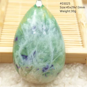 Natural Blue Green Feather Fluorite Quartz Pendant Necklace Jewelry Fashion Gift Women Water Drop Colorful Angel Fluorite AAAAA - Image 49