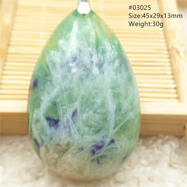Natural Blue Green Feather Fluorite Quartz Pendant Necklace Jewelry Fashion Gift Women Water Drop Colorful Angel Fluorite AAAAA