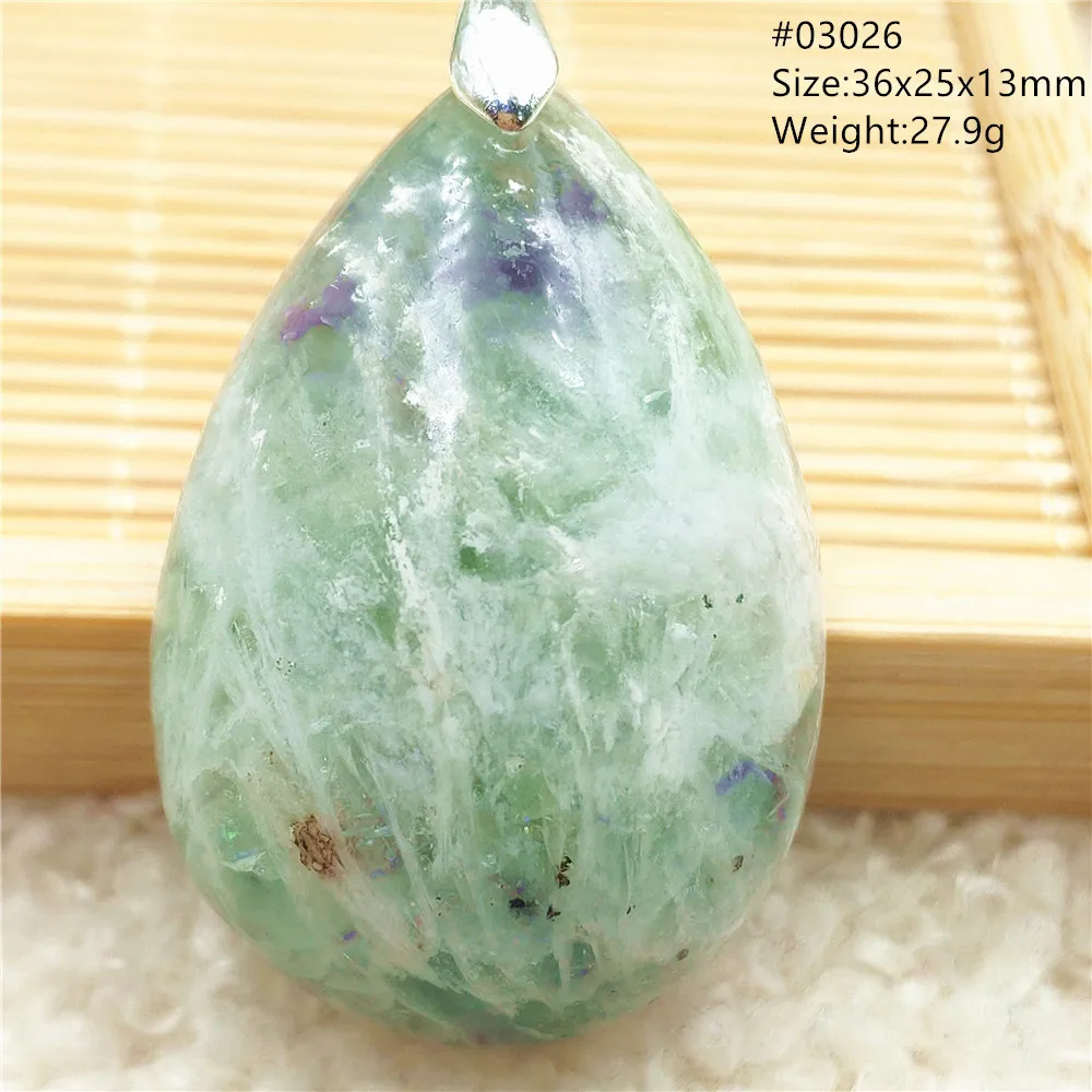 Natural Blue Green Feather Fluorite Quartz Pendant Necklace Jewelry Fashion Gift Women Water Drop Colorful Angel Fluorite AAAAA - Image 50