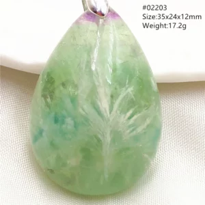 Natural Blue Green Feather Fluorite Quartz Pendant Necklace Jewelry Fashion Gift Women Water Drop Colorful Angel Fluorite AAAAA - Image 26