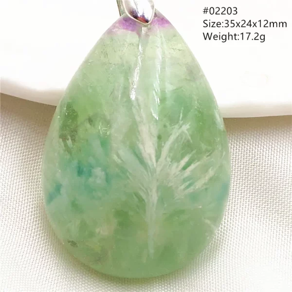 Natural Blue Green Feather Fluorite Quartz Pendant Necklace Jewelry Fashion Gift Women Water Drop Colorful Angel Fluorite AAAAA