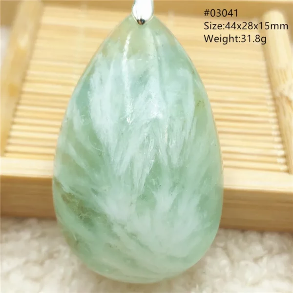 Natural Blue Green Feather Fluorite Quartz Pendant Necklace Jewelry Fashion Gift Women Water Drop Colorful Angel Fluorite AAAAA