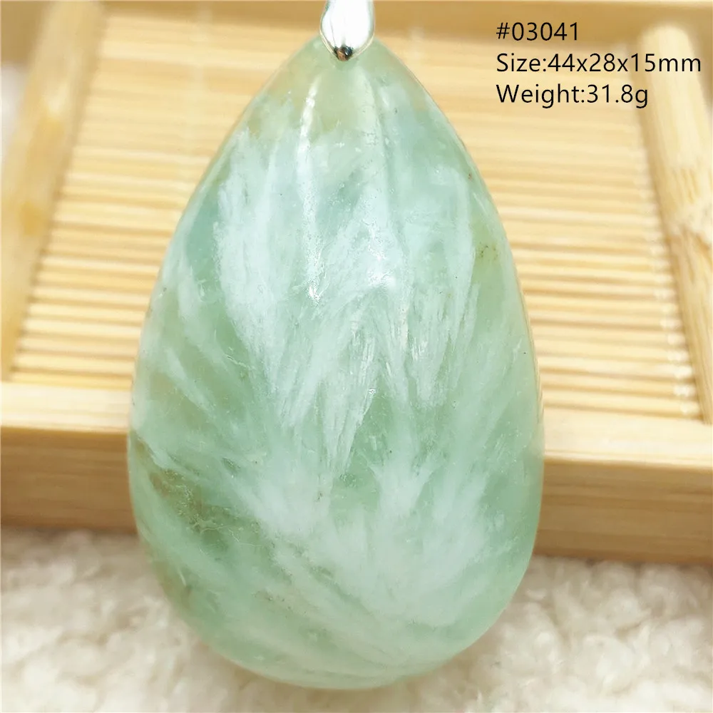 Natural Blue Green Feather Fluorite Quartz Pendant Necklace Jewelry Fashion Gift Women Water Drop Colorful Angel Fluorite AAAAA - Image 48