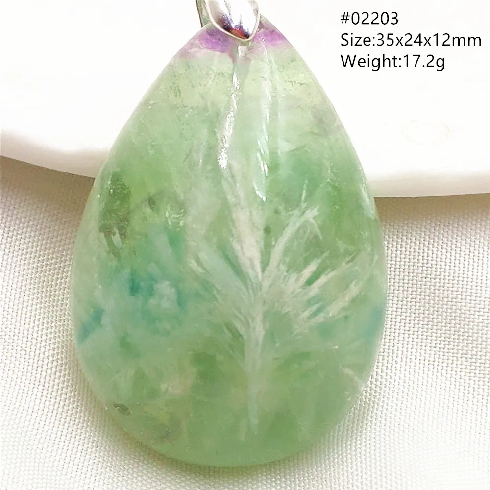 Natural Blue Green Feather Fluorite Quartz Pendant Necklace Jewelry Fashion Gift Women Water Drop Colorful Angel Fluorite AAAAA - Image 26