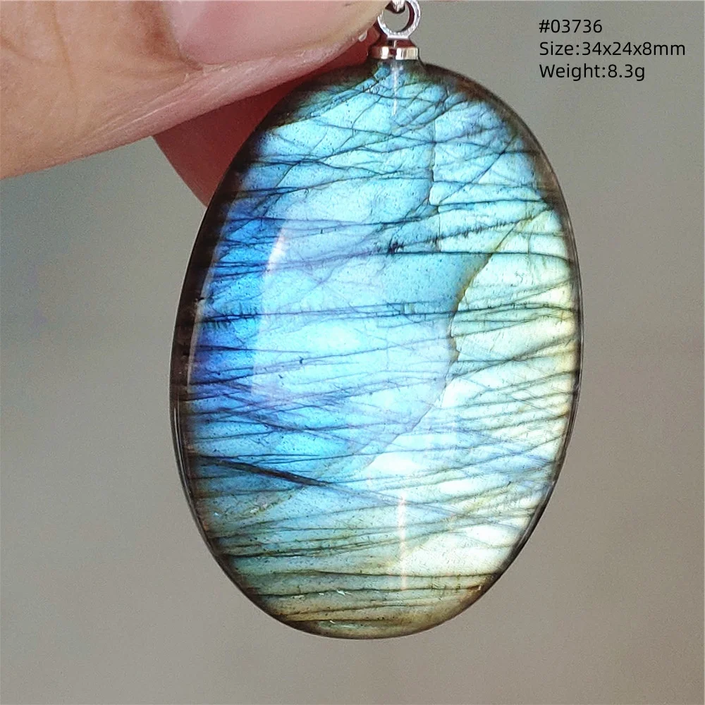 Natural Blue Labradorite Bead Pendant Necklace Women Men Labradorite Fashion Beads Jewelry AAAAA - Image 61