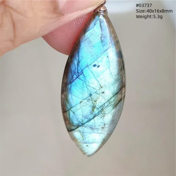 Natural Blue Labradorite Bead Pendant Necklace Women Men Labradorite Fashion Beads Jewelry AAAAA