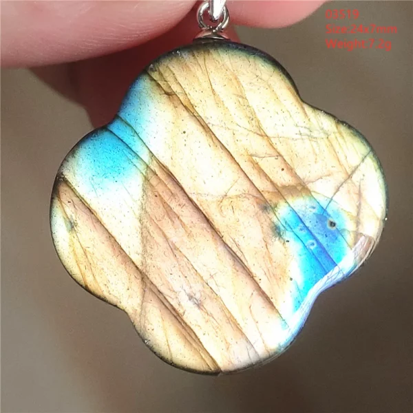Natural Blue Labradorite Bead Necklace, AAAAA
