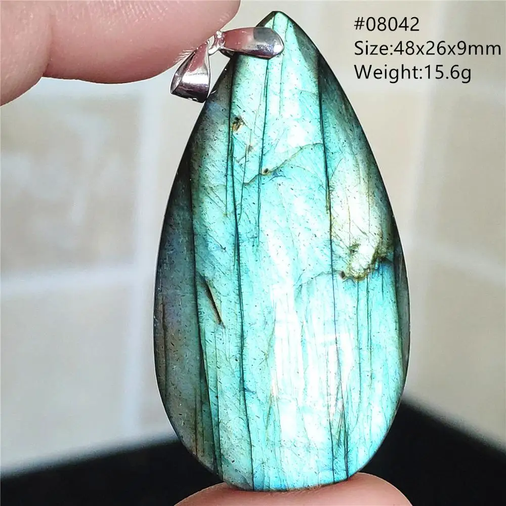 Natural Blue Labradorite Bead Necklace, AAAAA - Image 33