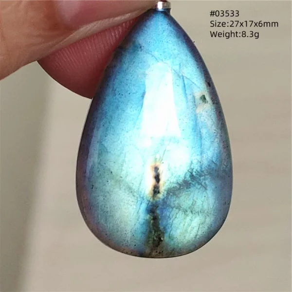 Natural Blue Labradorite Bead Necklace, AAAAA