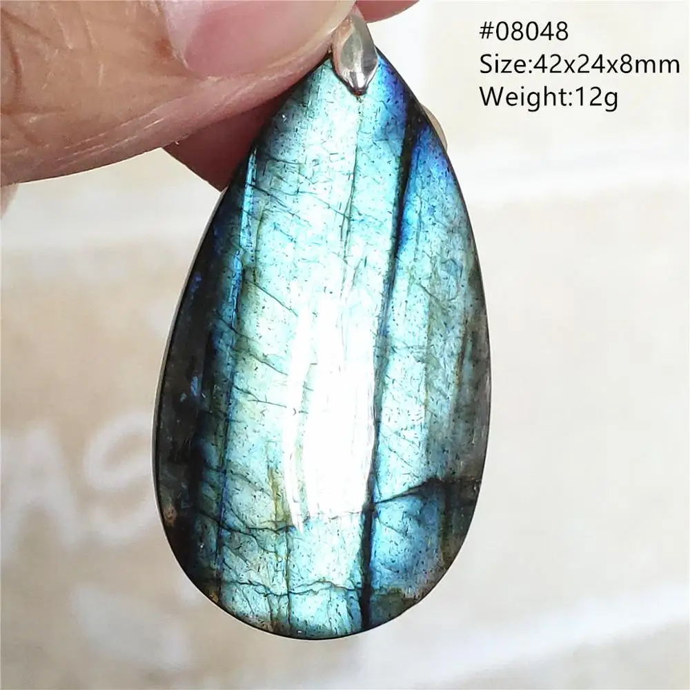 Natural Blue Labradorite Bead Necklace, AAAAA - Image 71