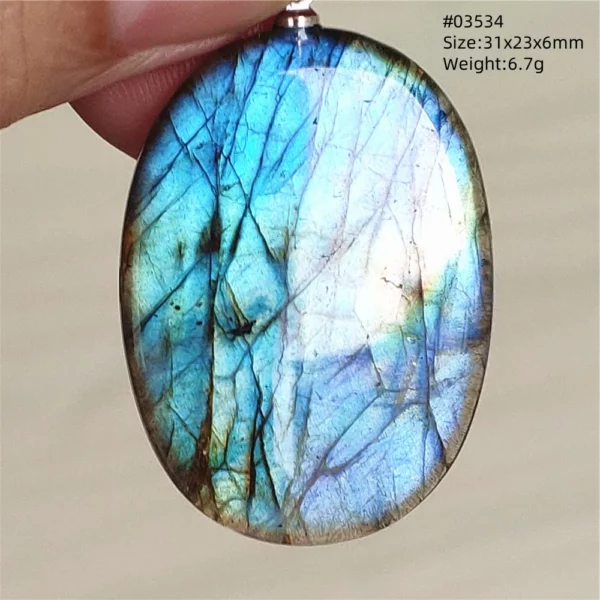 Natural Blue Labradorite Bead Necklace, AAAAA
