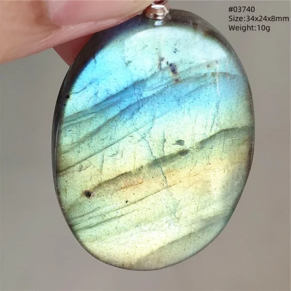 Natural Blue Labradorite Bead Pendant Necklace Women Men Labradorite Fashion Beads Jewelry AAAAA