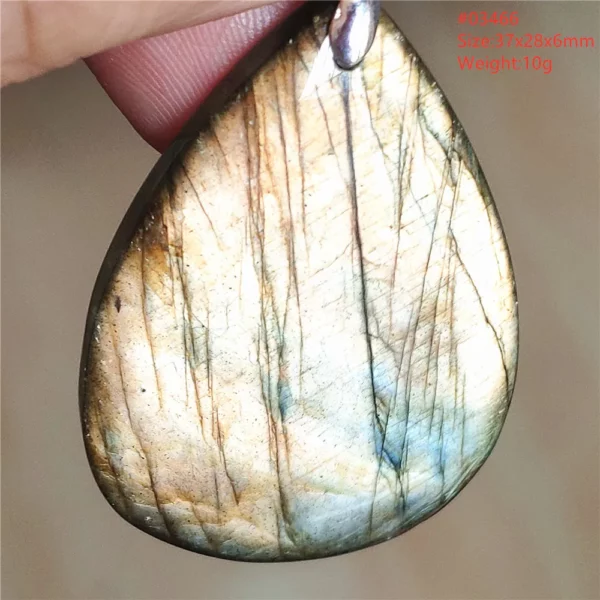 Natural Blue Labradorite Bead Necklace, AAAAA