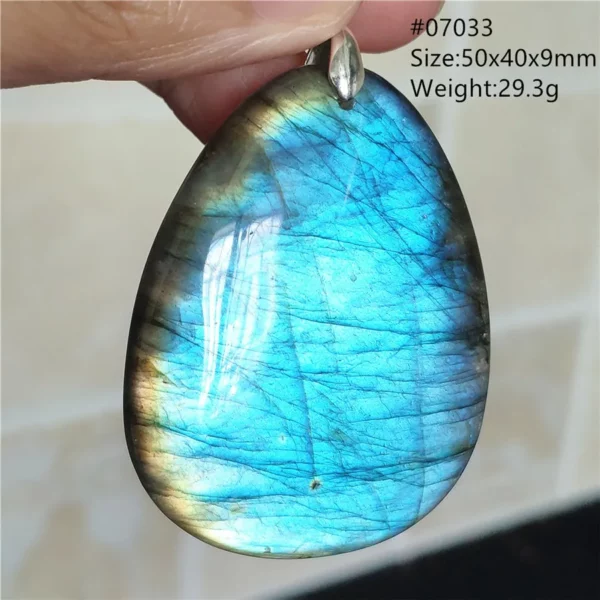Natural Blue Labradorite Bead Necklace, AAAAA