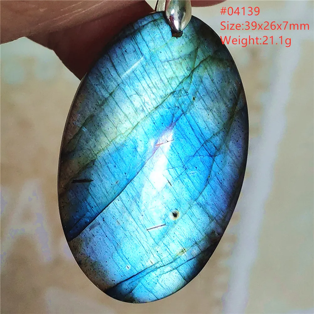 Natural Blue Labradorite Bead Necklace, AAAAA - Image 13