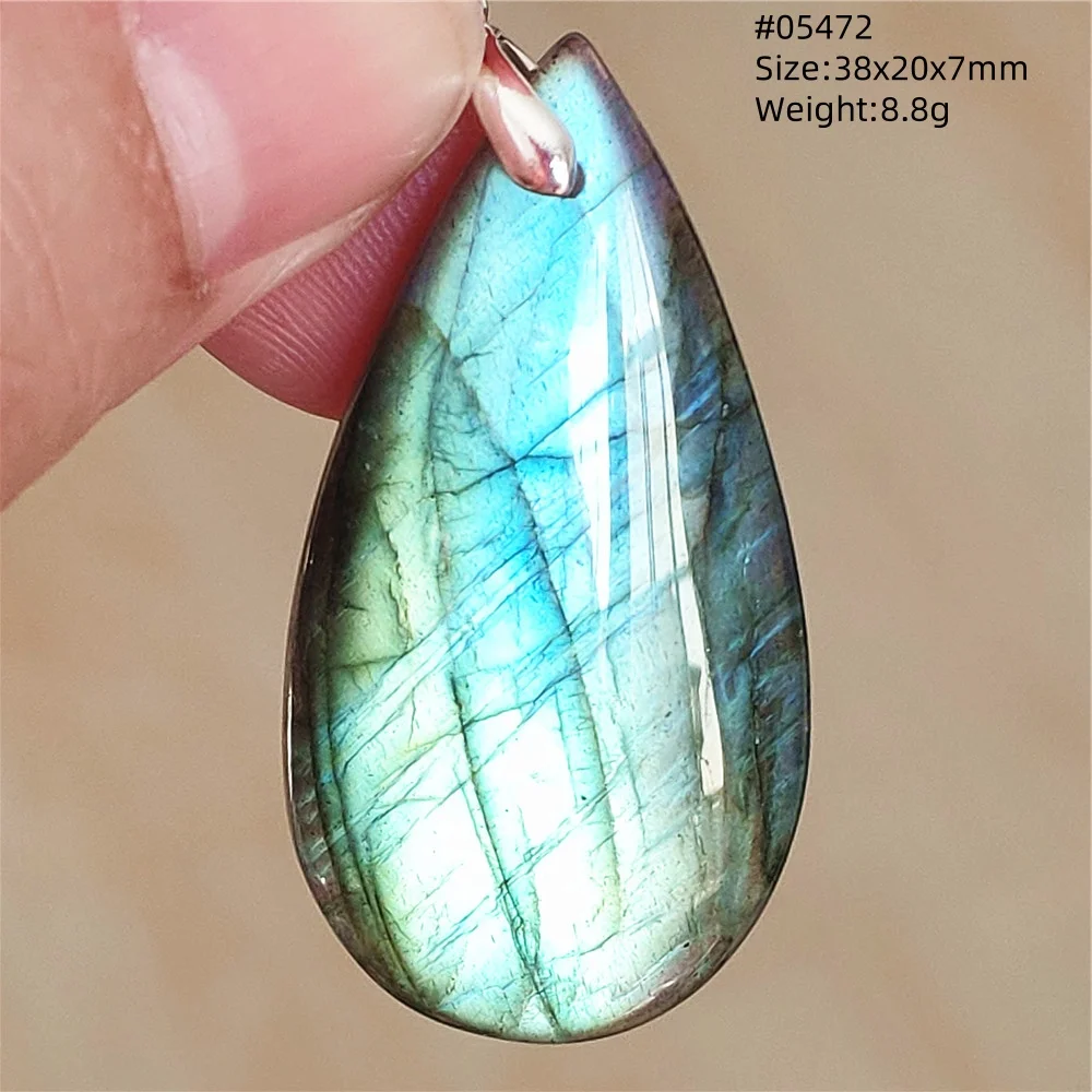 Natural Blue Labradorite Bead Pendant Necklace Women Men Labradorite Fashion Beads Jewelry AAAAA - Image 71
