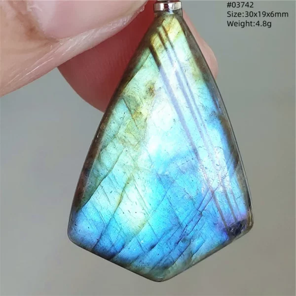 Natural Blue Labradorite Bead Pendant Necklace Women Men Labradorite Fashion Beads Jewelry AAAAA